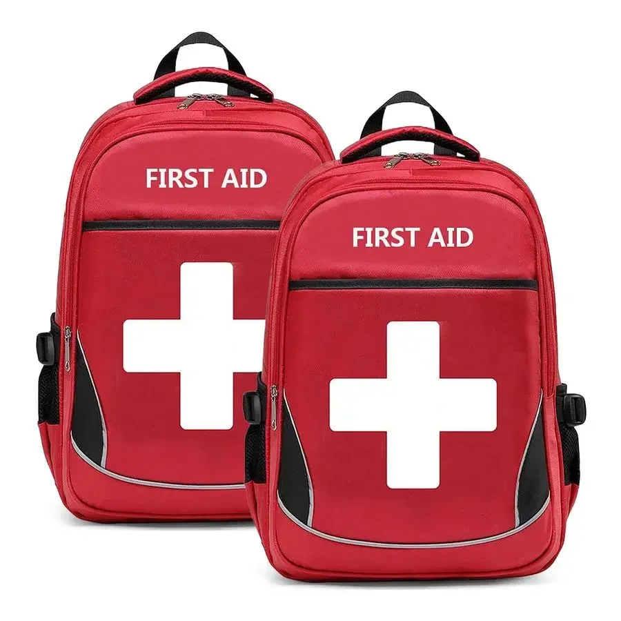 

Aid Bag Empty Red Emergency Medicine Bag First Responder Trauma MultiPocket Traveling Field Trips Camping Essentials Red, Pack o