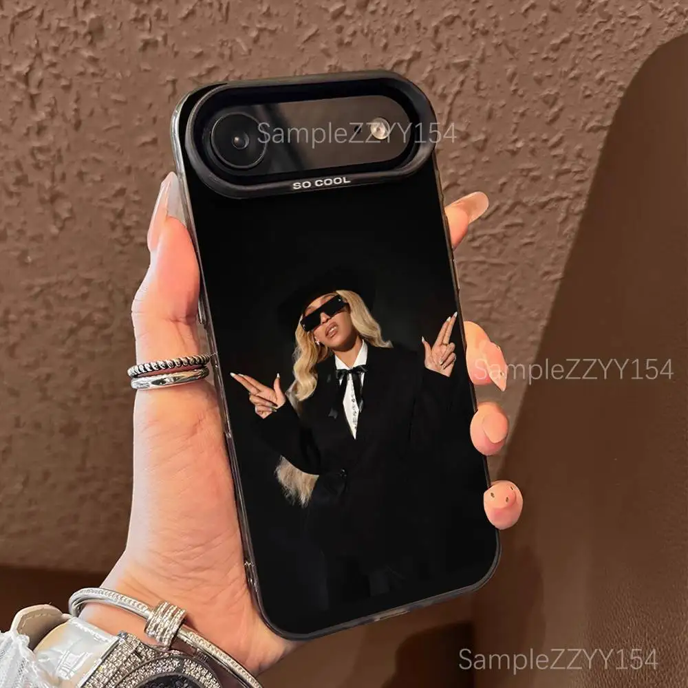 Casing HP Beyonce Cowboy Carter Untuk iPhone 17,16,15,14,13,12,X,8,Pro,Max,Plus,E,SE4,Air,Mini Hitam IMD Matte