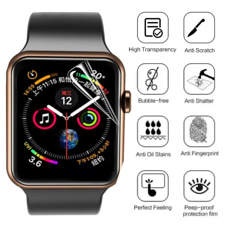 Screenprotector Voor Apple Watch Ultra 49Mm 8/7/6/5 45Mm 44Mm 41 Accessoires (Niet Gehard Glas) Zachte Anti-Kras Hd Volledige Film