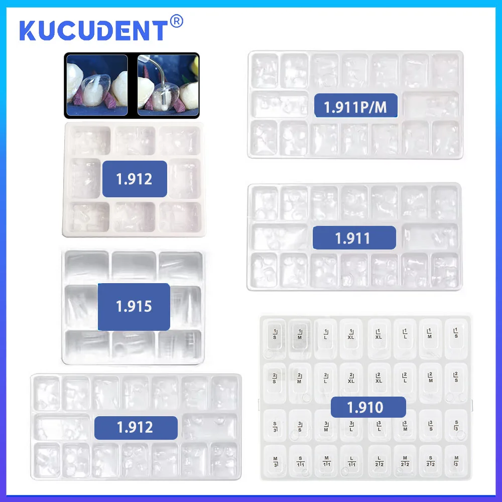 KUCUDENT 1 Box Dental Temporary Preformed Teeth Crowns Transparent For Anterior/Posterior/Full/Conial Crown Kit For Adult Kids