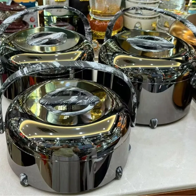 Factory wholesale 3L + 4L + 5L 3PCS stainless steel simple design insulated food container set kitchen party preparation