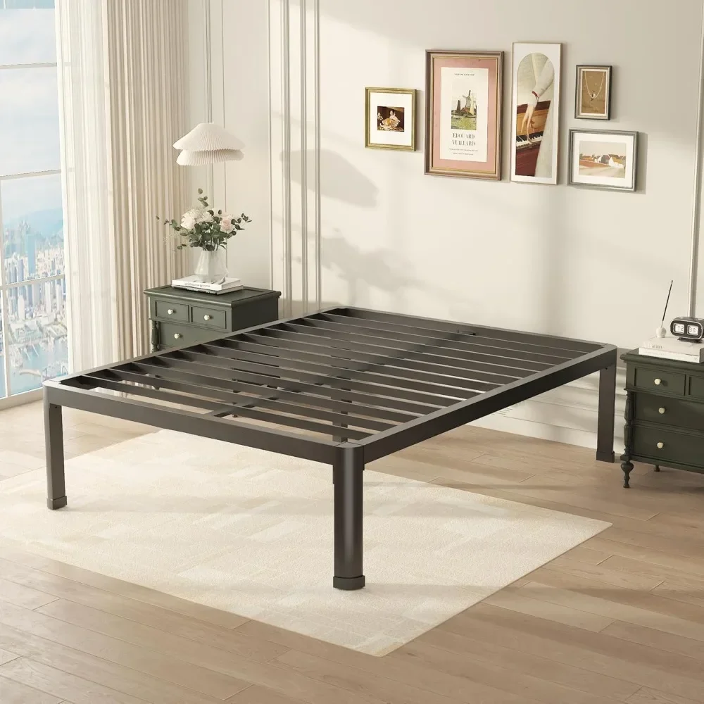 Frame with Round Corner Edge Legs, 18 Inch Heavy Duty Support 3500 lbs Metal Platform Bed Frame Full Size, No Box Sprin