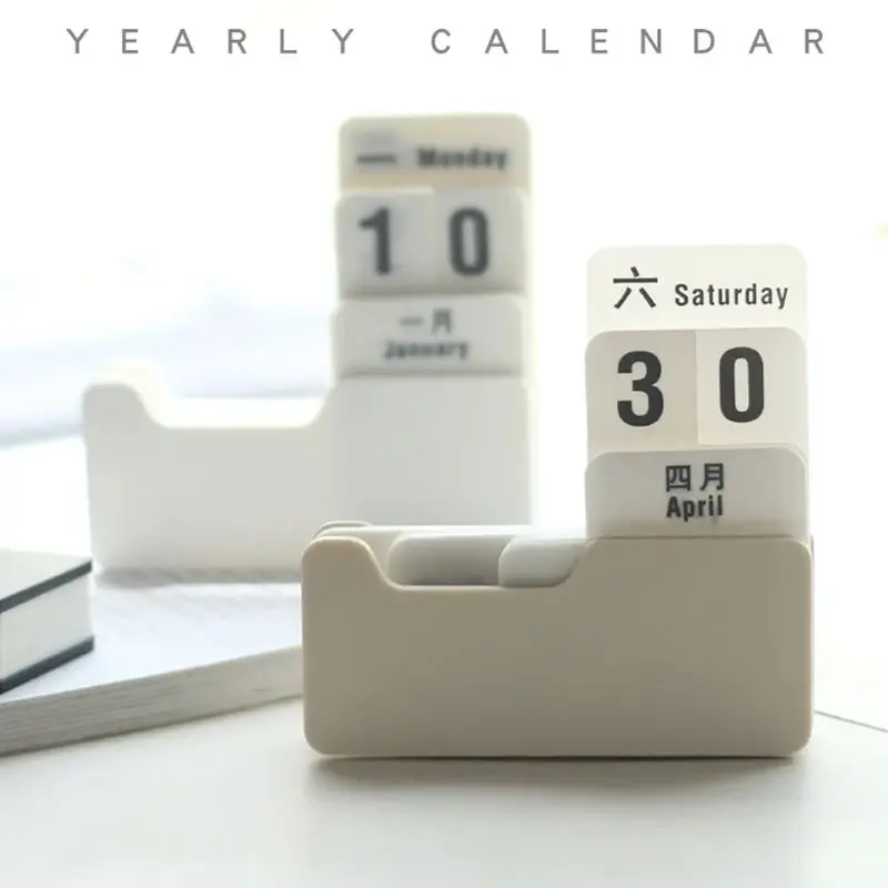 PP Perpetual Calendar Desktop DIY Calendar Cute Art Crafts Home Office School Desk Decoration Plan Exam Countdown Creative Gift