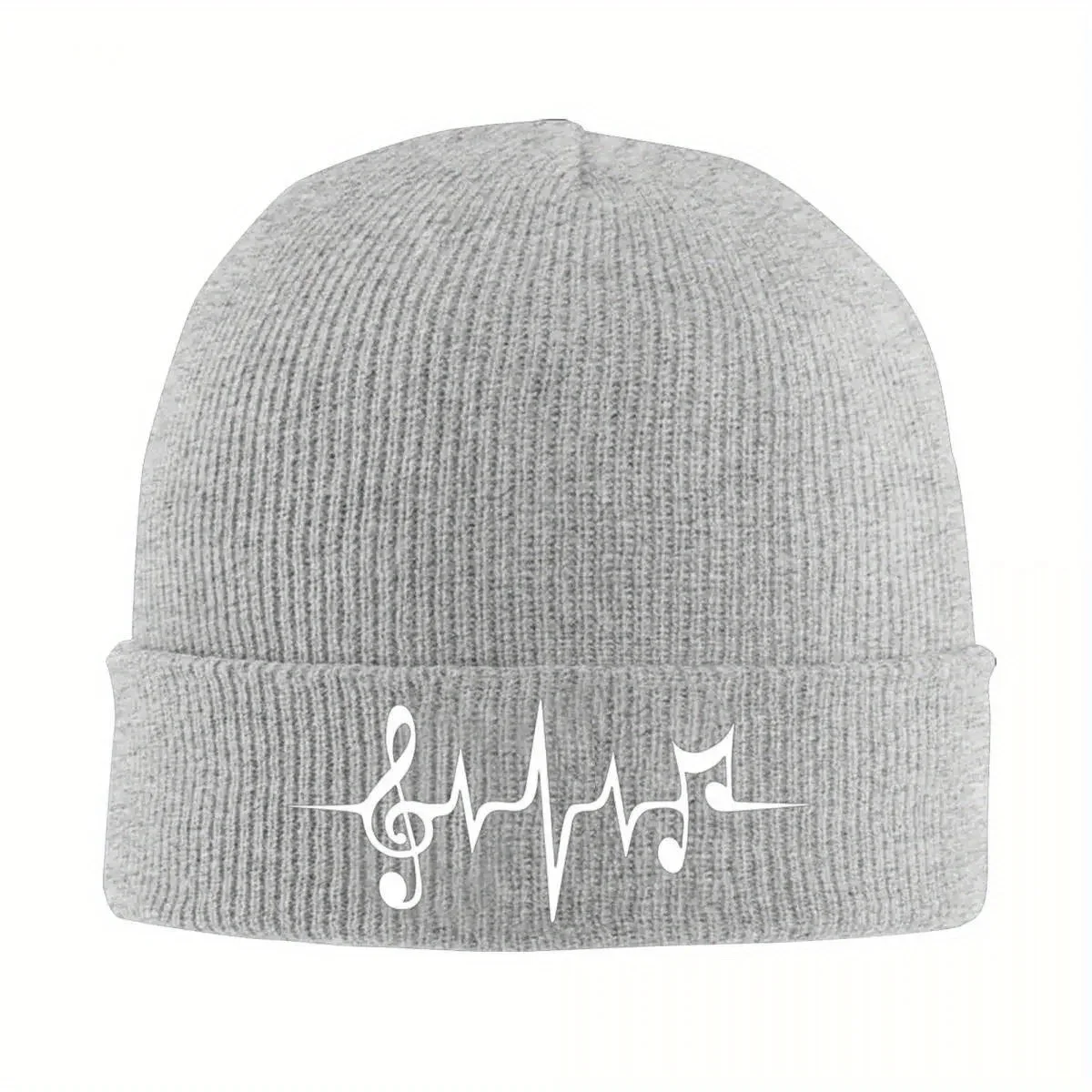 New Music Pulse, Notes, Clef, Frequency, Wave, Sound, Dance Warm Knitted Cap Hip Hop Bonnet Hat Autumn Winter Outdoor Beani