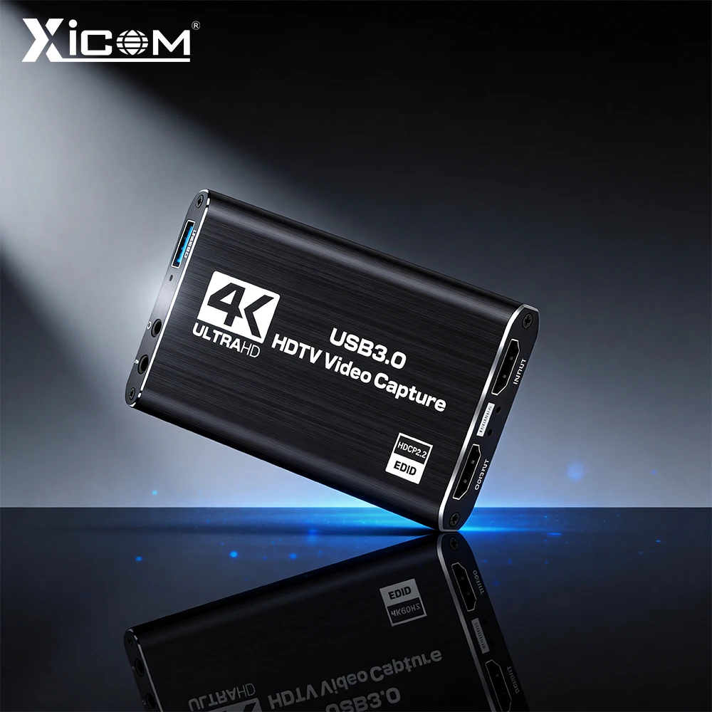 Xicom HDMI Video Capture Card 4K/1080P, 60Hz, HD Video Recorder Grabber for PC/PS4/Game, OBS Live Streaming