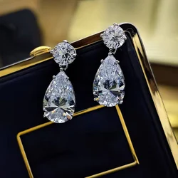 CAOSHI Luxuriant Temperament Drop Earrings for Women Bright Pear Cubic Zirconia Wedding Engagement Accessories Statement Jewelry