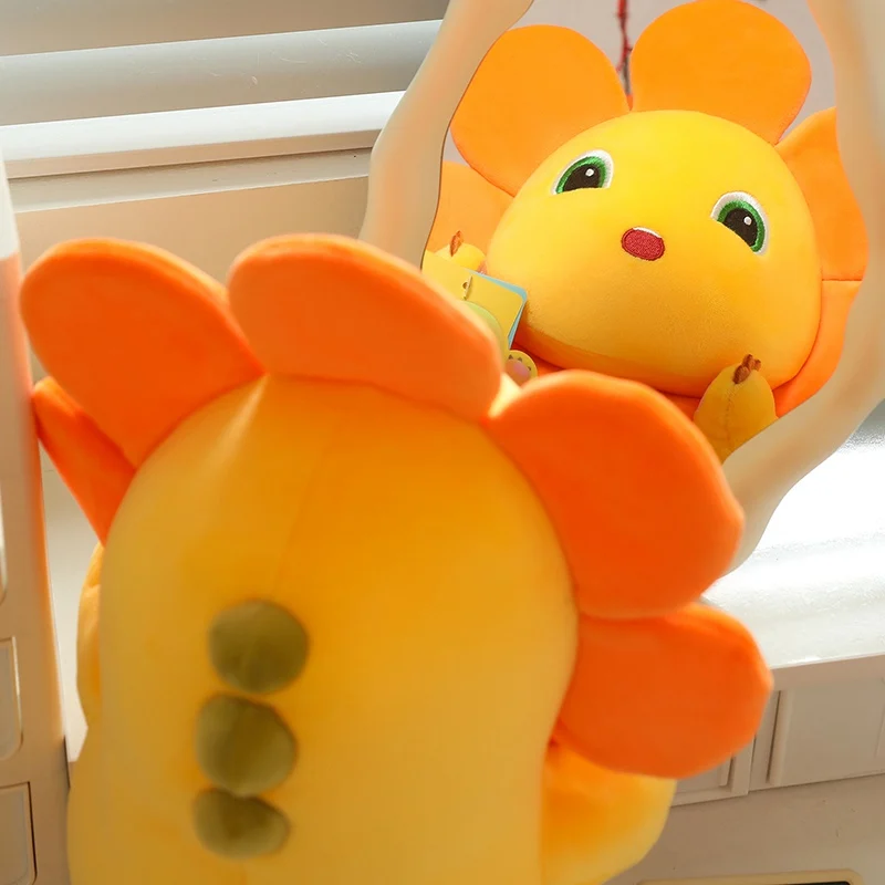 Kawaii Sunflower Nailong Plush Toy Cartoon Smile Dinosaur Silly Cute Stuffed Anime Sofa Pillow Room Decor For Kids Birthday Gift