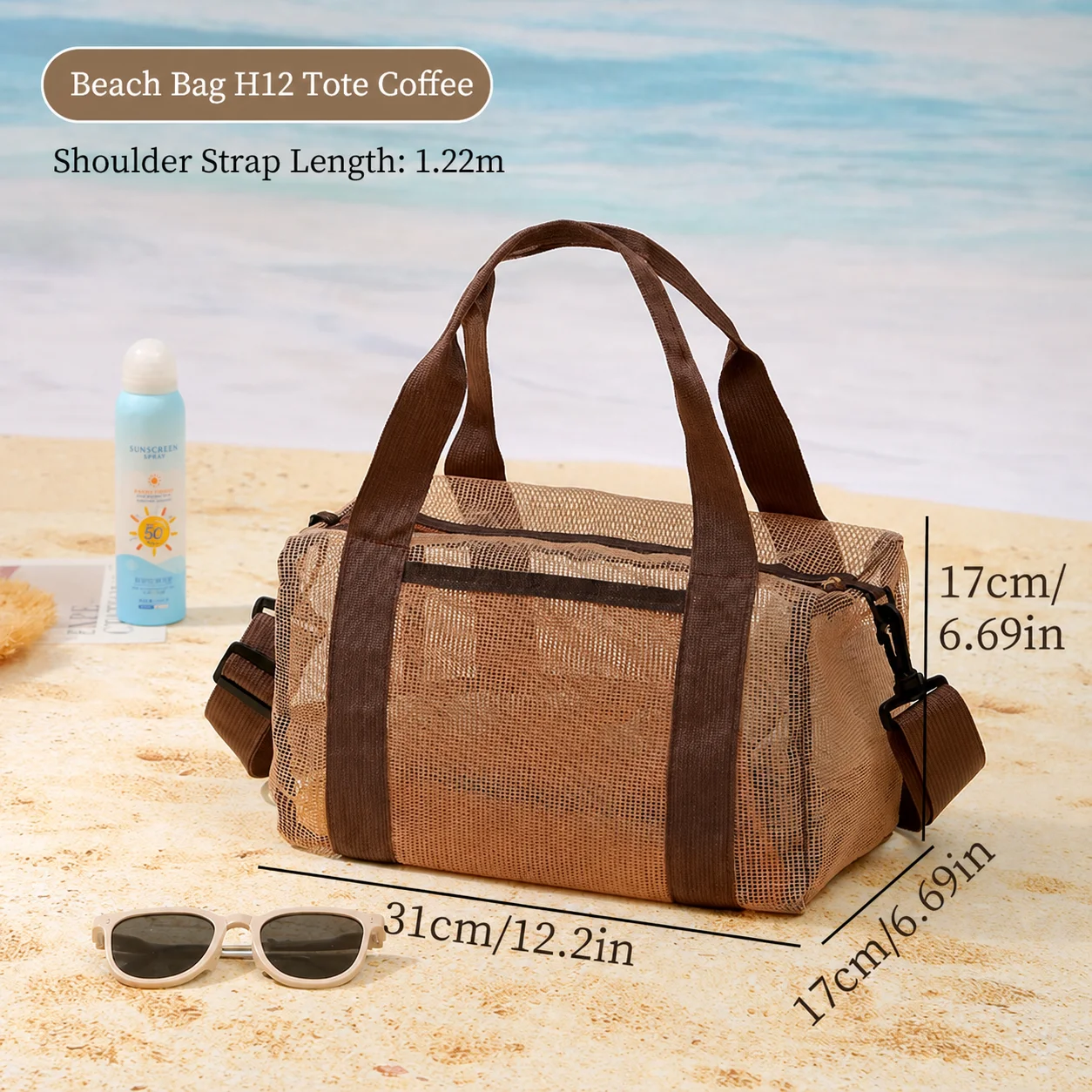 Sac de voyage portable, sac de fitness détachable, sac de plage, résistant à l'eau, pour les voyages quotidiens, les vacances, le rangement des effets personnels