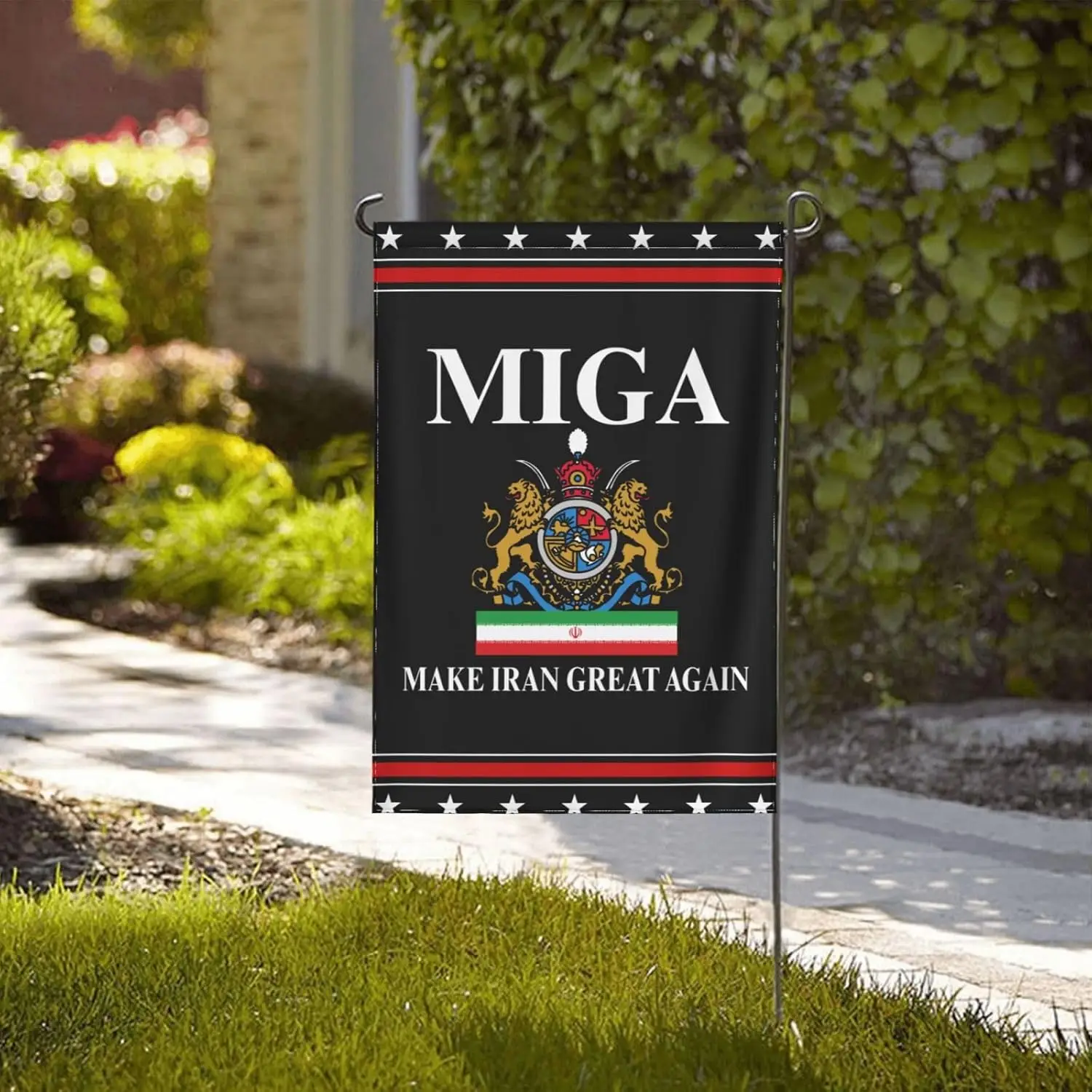 Make Iran Great Again Flag 12x18 Inch Ft I Stand With Iran Flags Double Side Banner Yard Sign No Flagpole LLO LLX uui