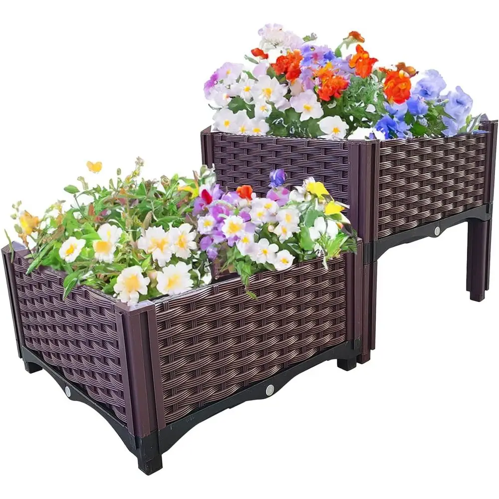 

Elevated Garden Planters Set of 2, 14.5 High, Suitable for Indoor and Outdoor Vegetable and Herb Growing
