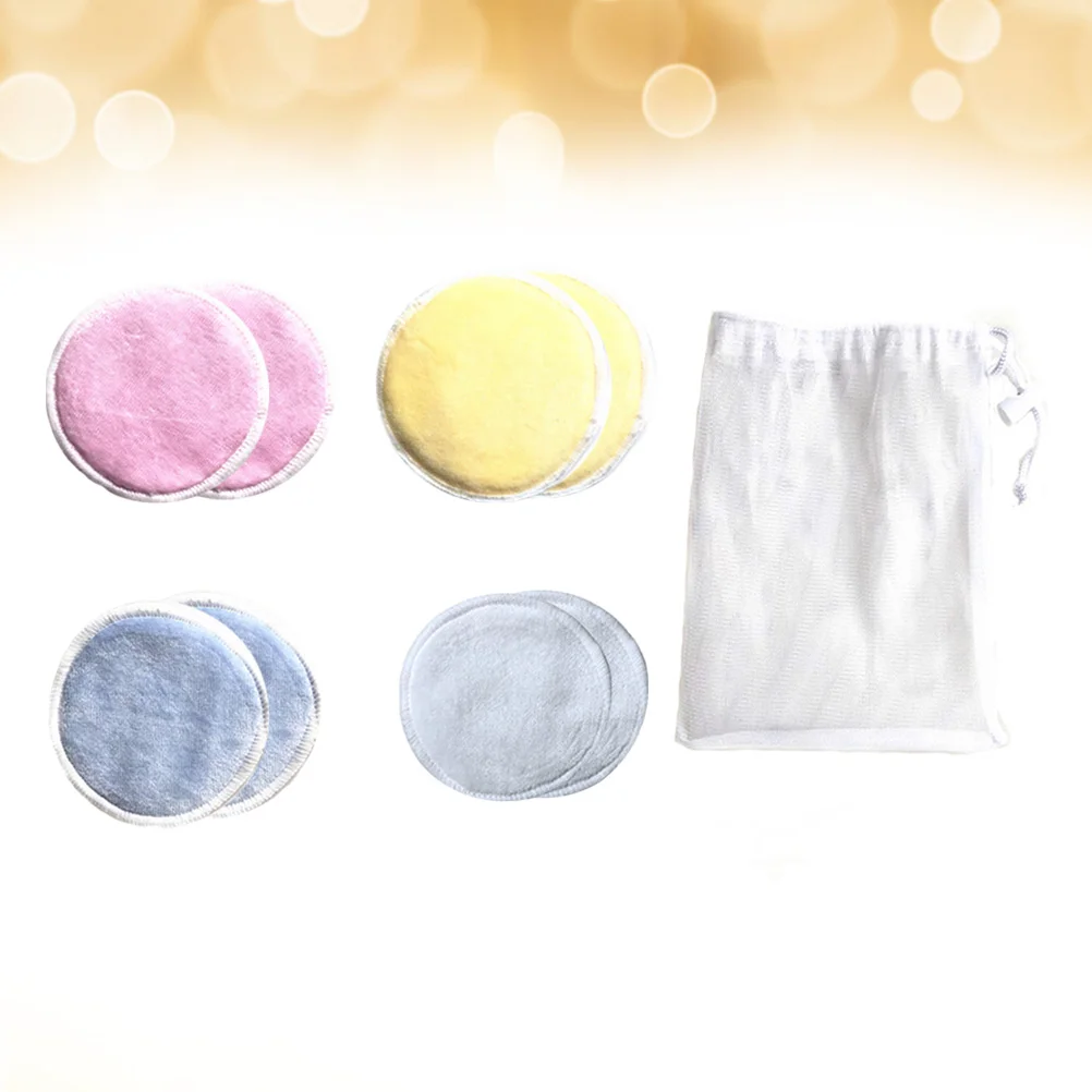 

8pcs Reusable Makeup Remover Pads Layer Facial Cleansing Cotton Deep Pore Cleaning Face Washing Puff Pads For Travel Gym