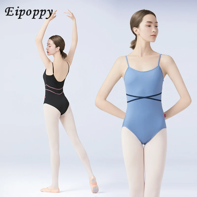 Leotardos de gimnasia para mujer, leotardos de baile de Ballet, camisola de cintura cruzada para adultos, traje de baño con correas ajustables
