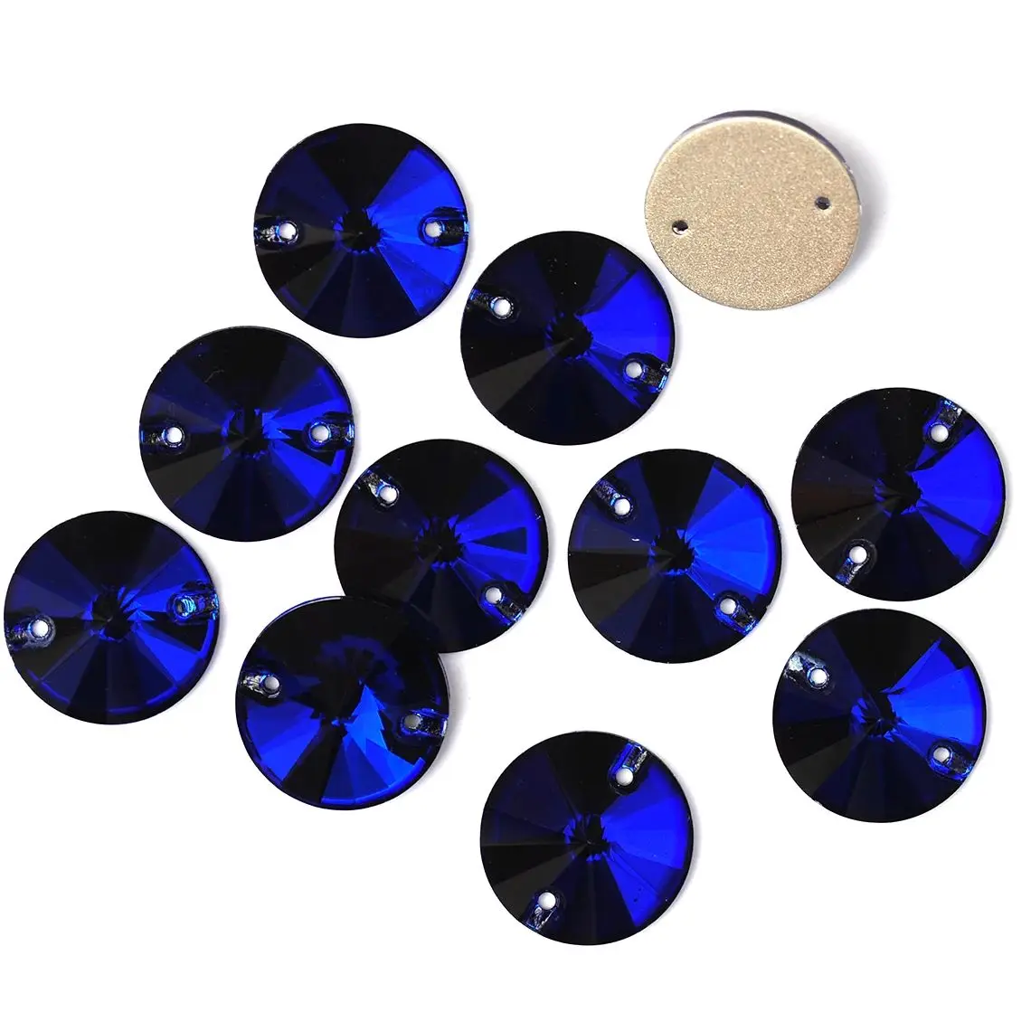 Cobalt Rivoli Shape K9 Fancy Glass Sew On Rhinestones Crafts Glitter 3D Flatback Sewing Crystal Garment Address Decorations