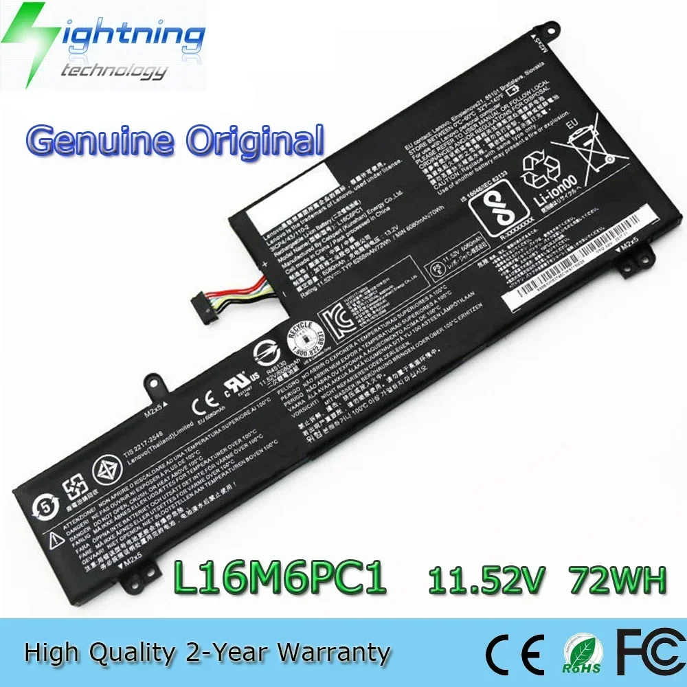 New Original L16M6PC1 11.52V 72Wh Laptop Battery for Lenovo Yoga 720-15 720-15IKB 80X7 L16C6PC1 L16L6PC1 3ICP4/43/110-2 etc.