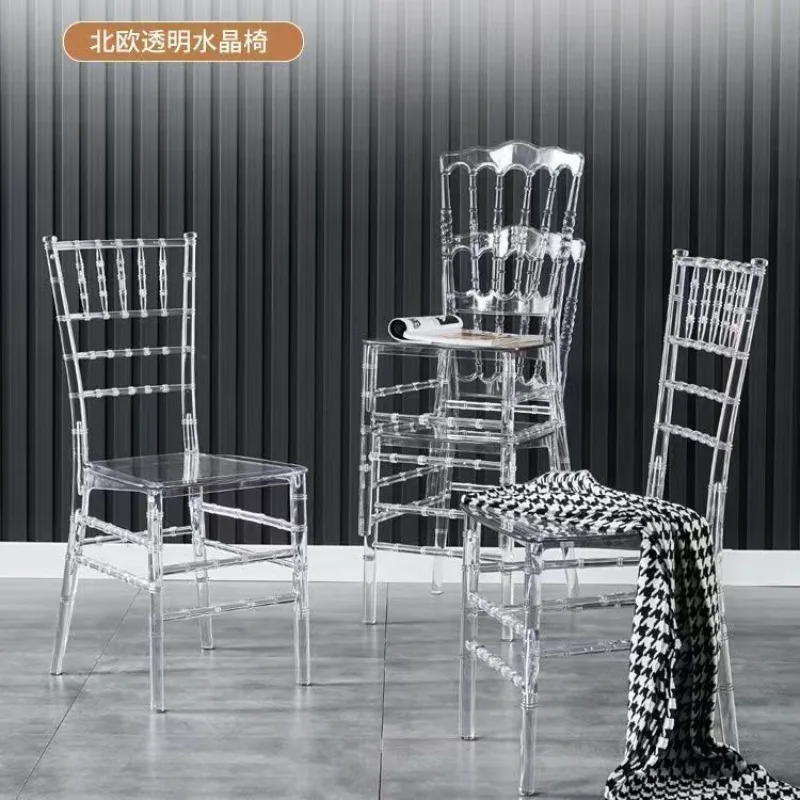 Hotel Banquet Crystal  Banquet Chair Restaurant Plastic Transparent Training Conference Chair Office Chair