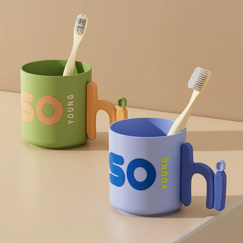 플라스틱 이중층 칫솔컵 귀엽고 창의적인 빙하 디자인 고품질 욕실컵 가정용 구강세정컵 아기용 세트