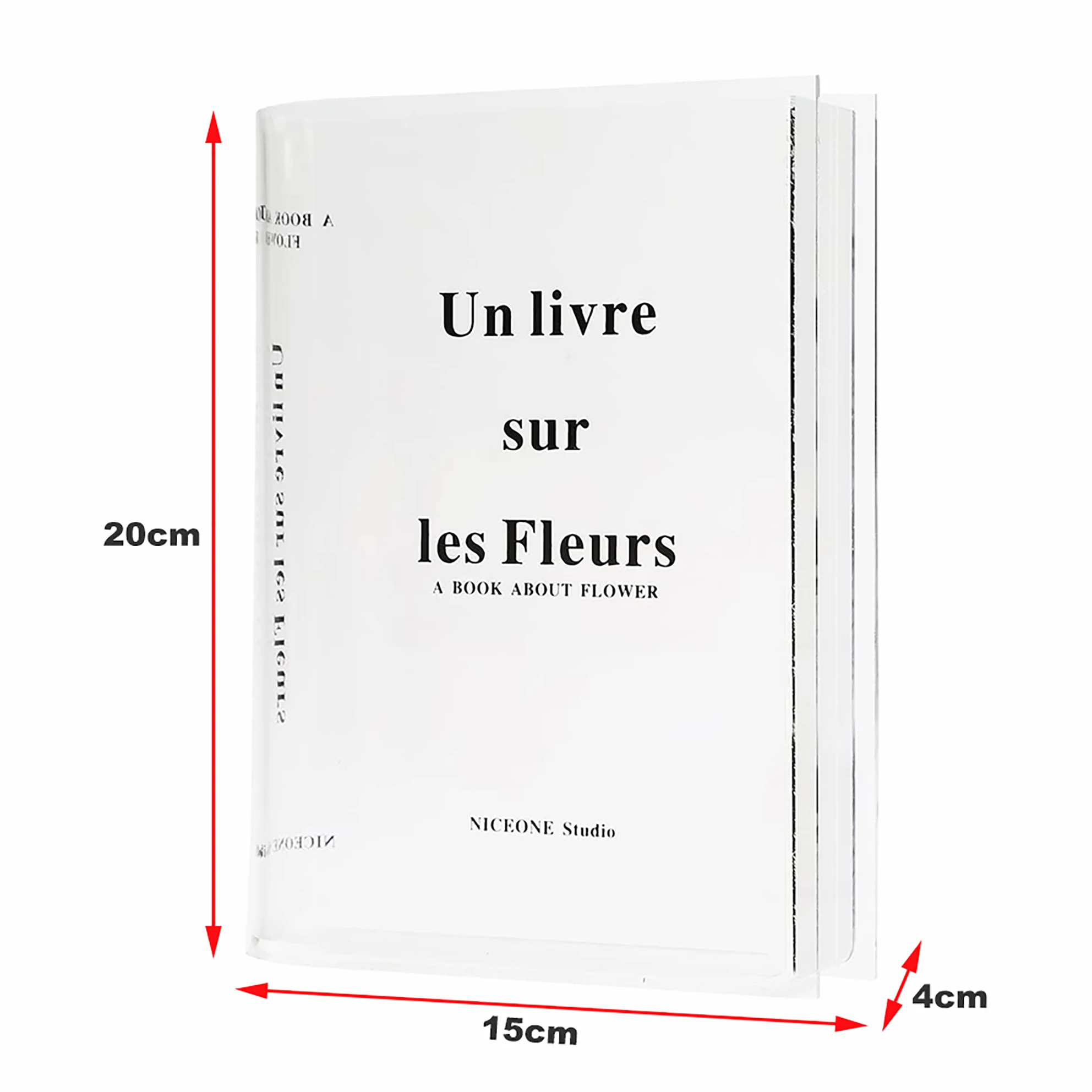 Clear Acrylic Flower Vase, Nordic Book Vase for Flowers, Office Desktop, Living Room, Home Decoration Gift
