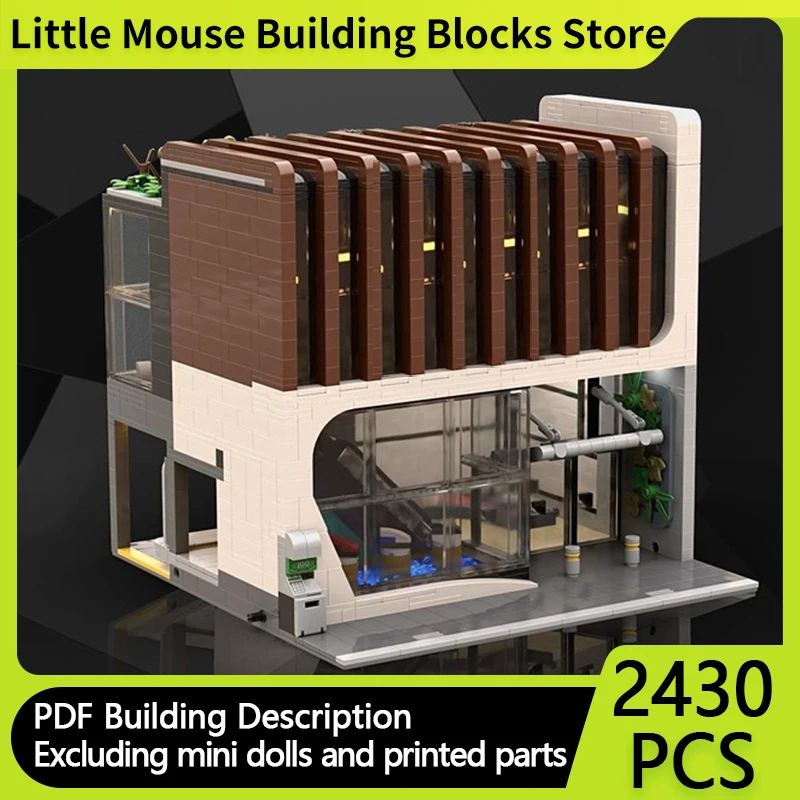 

City Street View Model MOC Building Bricks Shopping Store Modular Technology Gifts Holiday Assemble Children Toys Suit
