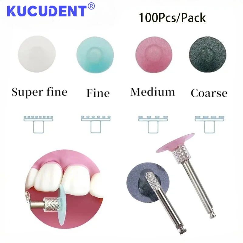 100Pcs Dental Polishing Discs Set Composite Finishing Wheels for Teeth Whitening Contouring Various Grits for Dentistry