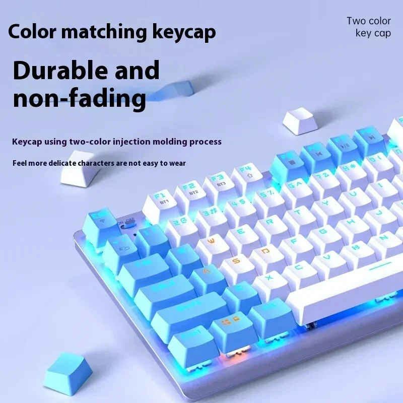 Aula F3001 Mechanical  Gaming Keyboard Cool Lighting Effect Wireless 3 Modes Multifunctional Knob Laptop Customized Keyboard