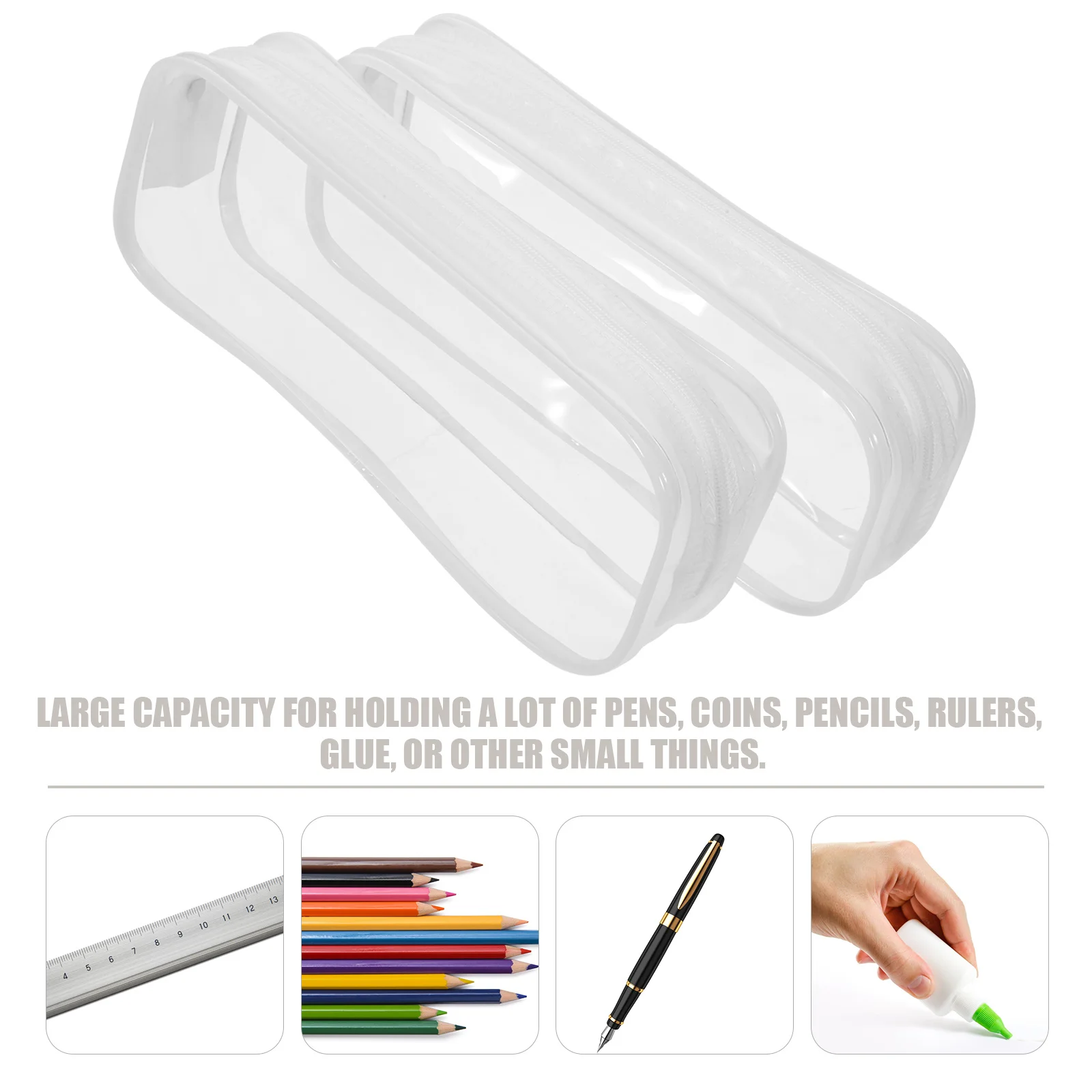 2 قطعة حقيبة أقلام ذات سعة كبيرة متعددة الوظائف منظم أقلام رصاص تخزين القرطاسية المحمولة للوازم المدرسية فرش المكياج