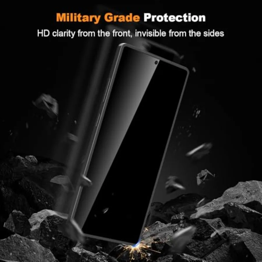 2 حزمة لهاتف سامسونج جالاكسي S25 الترا واقي شاشة الخصوصية 6.86 بوصة ملحقات فيلم الزجاج المقسى المضاد للبصمة Ult