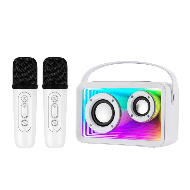 2025 New Ambient Light with Dual Mark Karaoke Bluetooth, Outdoor Microphone Home Small Speaker