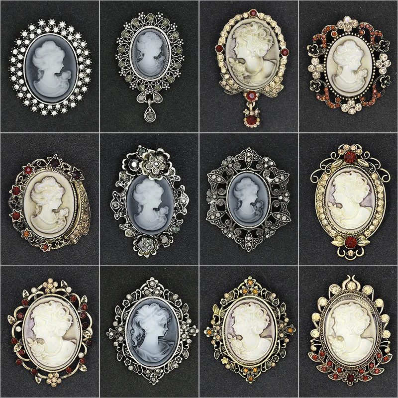 Elegant Style Vintage Victorian Queen's Cameo Antique Wedding Beauty Brooch Pin Clothing Hat Accesories Banquet Daily Jewelry