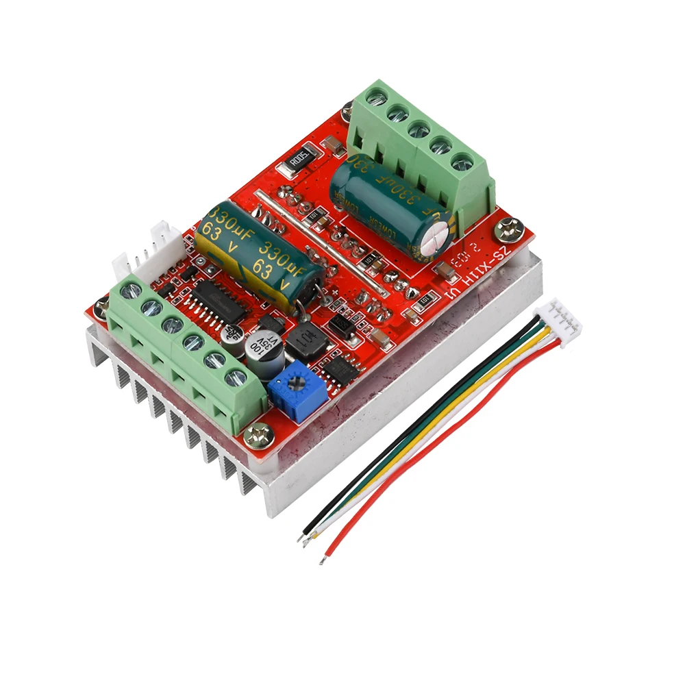 DC 6-60V 400W BLDC Three Phase DC Brushless Motor Controller 12V 24V 48V Dual Capacitors PWM Hall Motor Control Driver Board