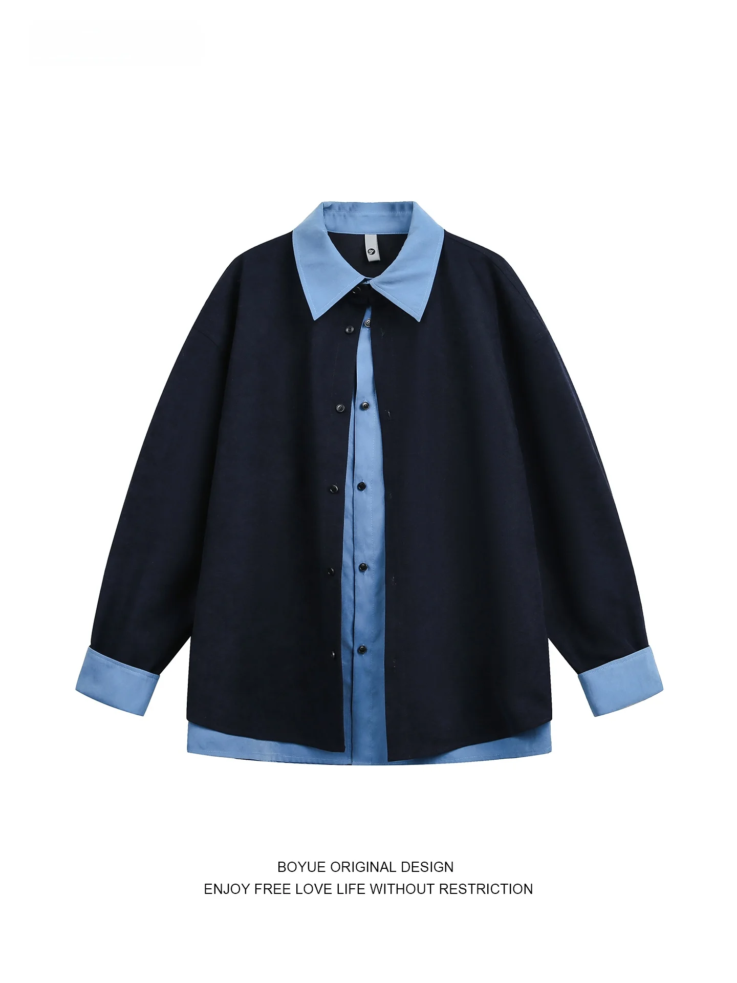 

Boyue Casual Long Sve irt Color Blo Design Men's Faion Outerwear Polyester Fiber Spring Autumn Wear Polyester Blend