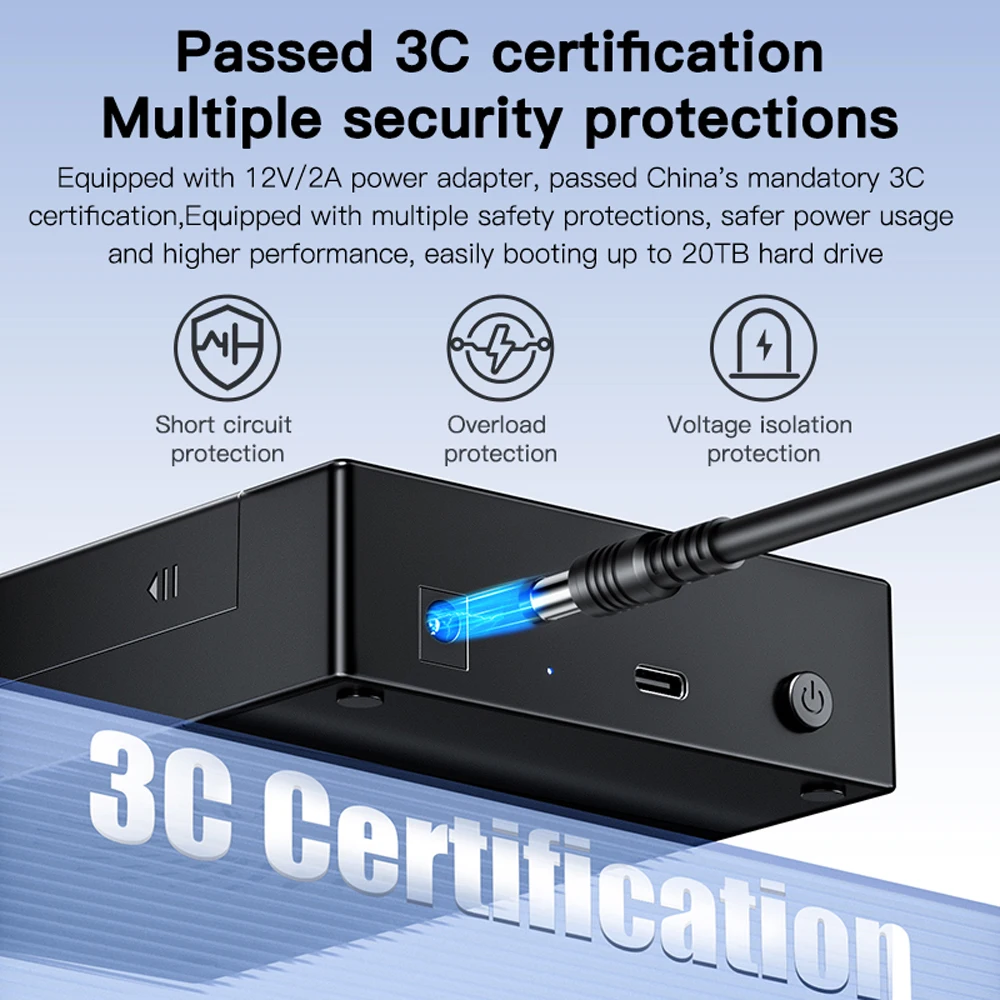 حافظة ميتجر 3.5 بوصة HDD USB3.0 حافظة القرص الصلب الخارجي خالية من الأدوات SATA إلى Type-C محول محطة إرساء القرص الصلب الخارجي