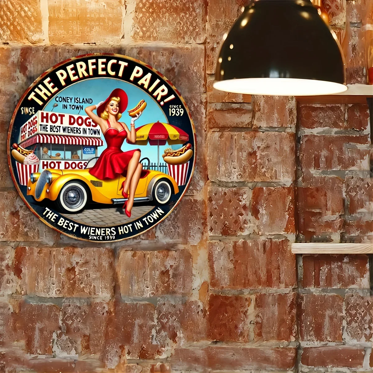 7.8 × 7.8 بوصة (20 × 20 سم) لافتة ألومنيوم مسطحة مطبوعة ثنائية الأبعاد، لافتة بنزين على الطراز العتيق، مثالية لتزيين الجدران القديمة