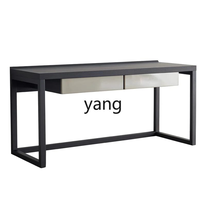 LTT, minimalist desk solid wood workbench computer book desk chair combination light luxury home