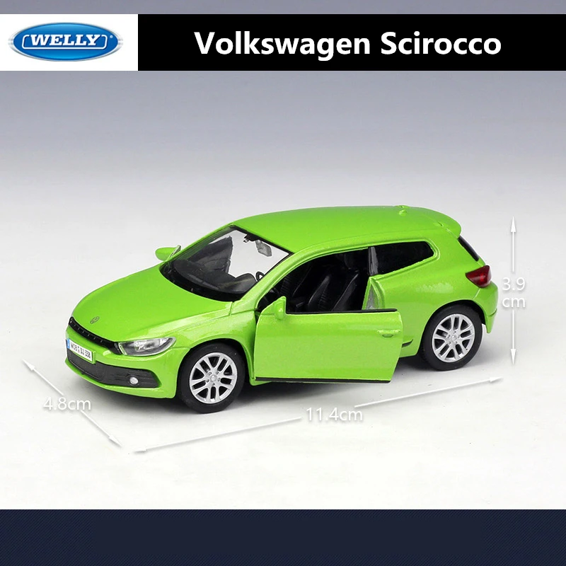 WELLY 1:36 Volkswagen Scirocco modello di auto in lega diecast giocattolo in metallo tirare indietro modello di auto collezione di alta simulazione regali per bambini