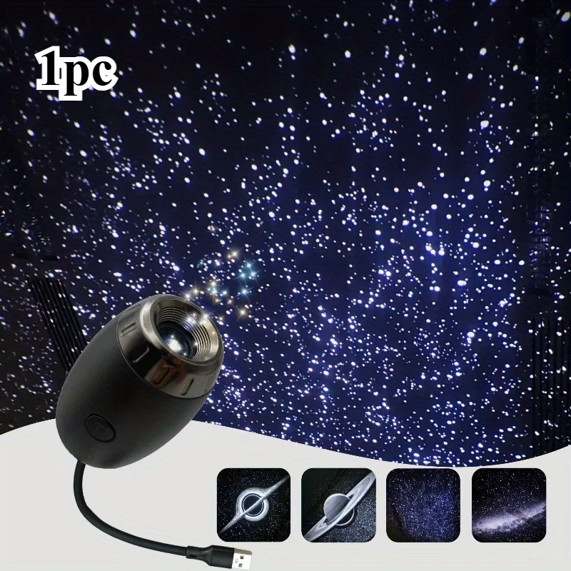 Car Mounted Projection Light USB Indoor 360 ° Rotatable Portable Atmosphere Starry Sky Light for Party Holiday Birthday Gifts