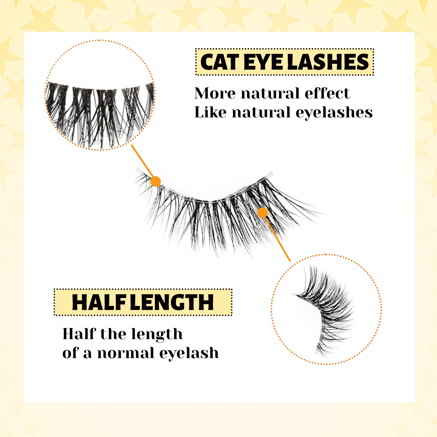 Halbwimpern, natürlicher Look, 10 Paar, dünne Katzenaugenwimpern, 18 mm, flauschige falsche Wimpern mit transparentem Band, kurze Halbwimpern