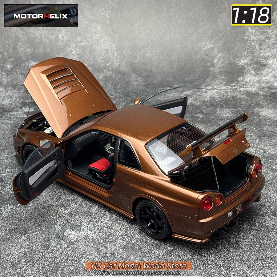 MOTORHELIX MH 1:18 scale collection R34 EK9 W221 S2000 FD2 FL5 metal car model Holiday gift collection