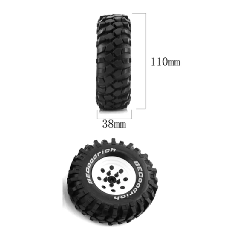 4Pcs Metal 110Mm Beadlock Deep Dish Wheel Tire Set For /10 Short Course Truck ARRMA SENTON 550 MEGA XLH Traxxas Slash