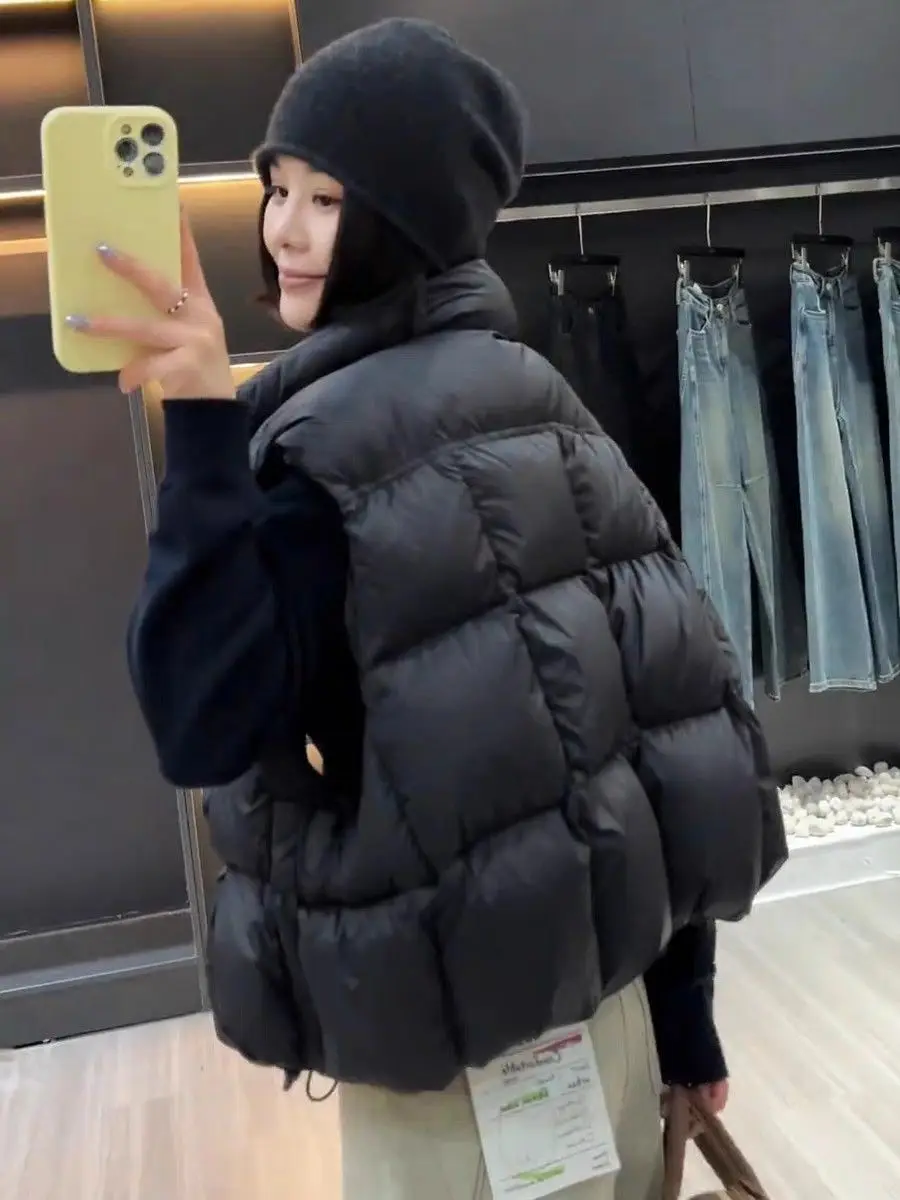 

Vests Waistcoats Thick Womens Sleeveless Spring Patchwork Cropped Preppy Youthful Minimalist Cleanfit Gentle Softy Breathable OL