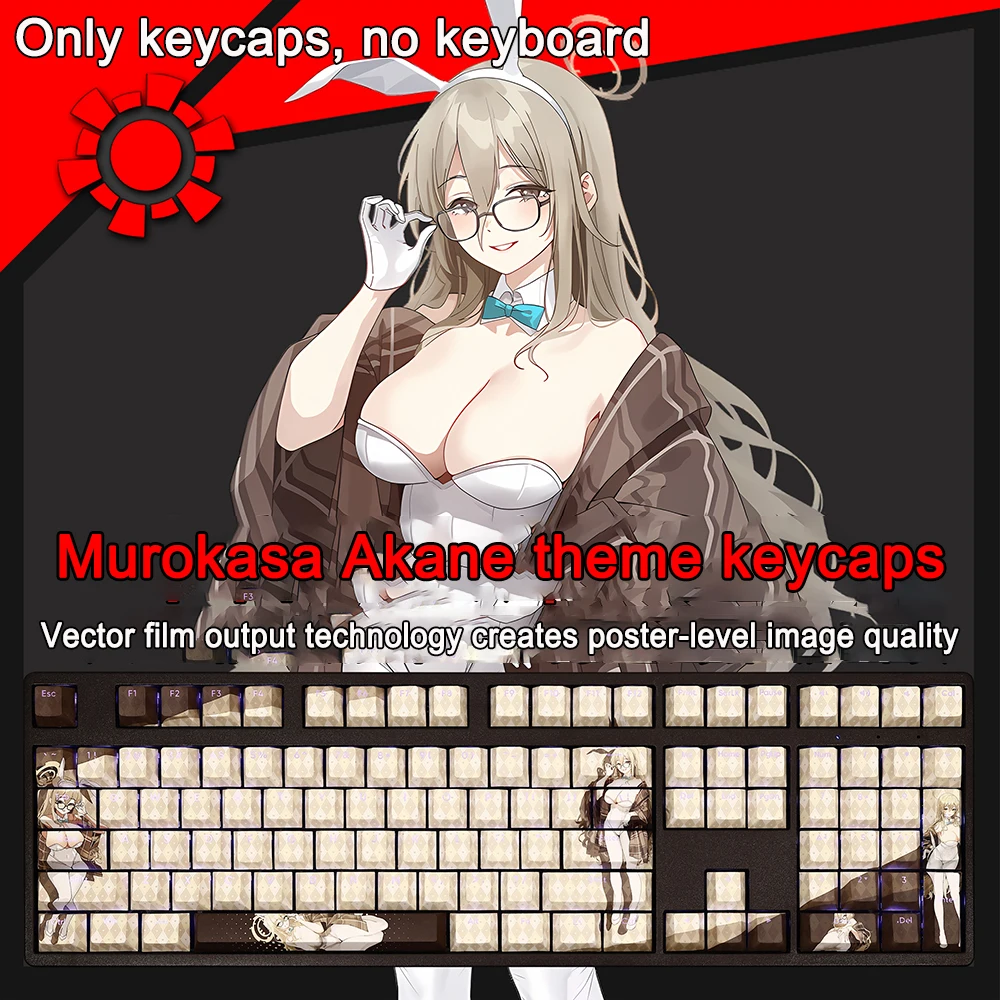 108 Toetsen Blauwe Archief Keycaps Natsume Iroha Pbt Dye Subbed Cherry Backlit Keycaps Anime Key Caps Voor Ansi 61 87 104 108 Lay-Out