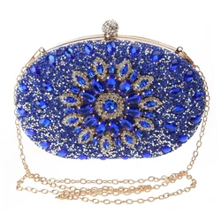 Women Evening Bag Bridal Clutch Party Prom Wedding Handbag Crossbody Shoulder Bags Detachable Chain Purse