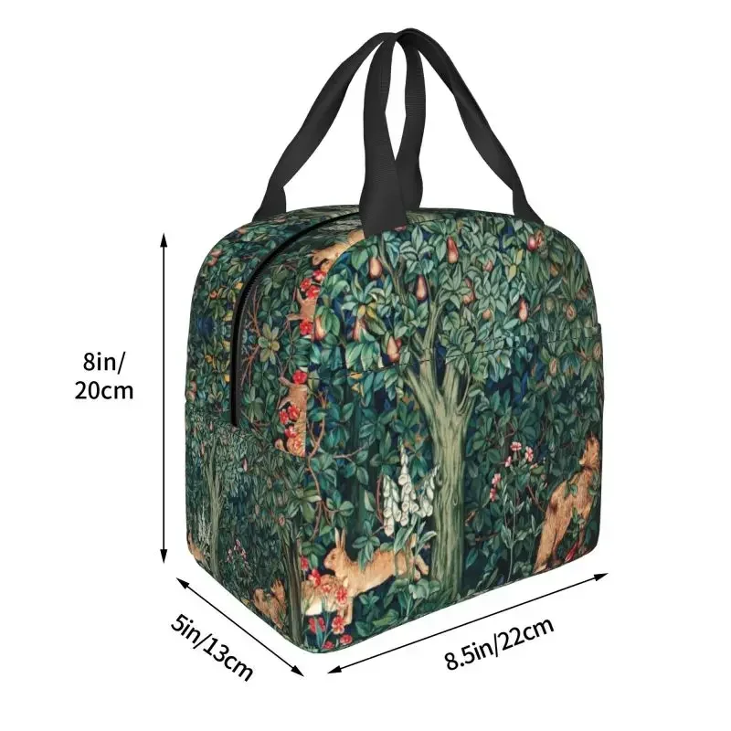 Fox And Hares By William Morris Resuable Lunch Box Women Leakproof Floral TeThermal Cooler Food Insulated Lunch Bag