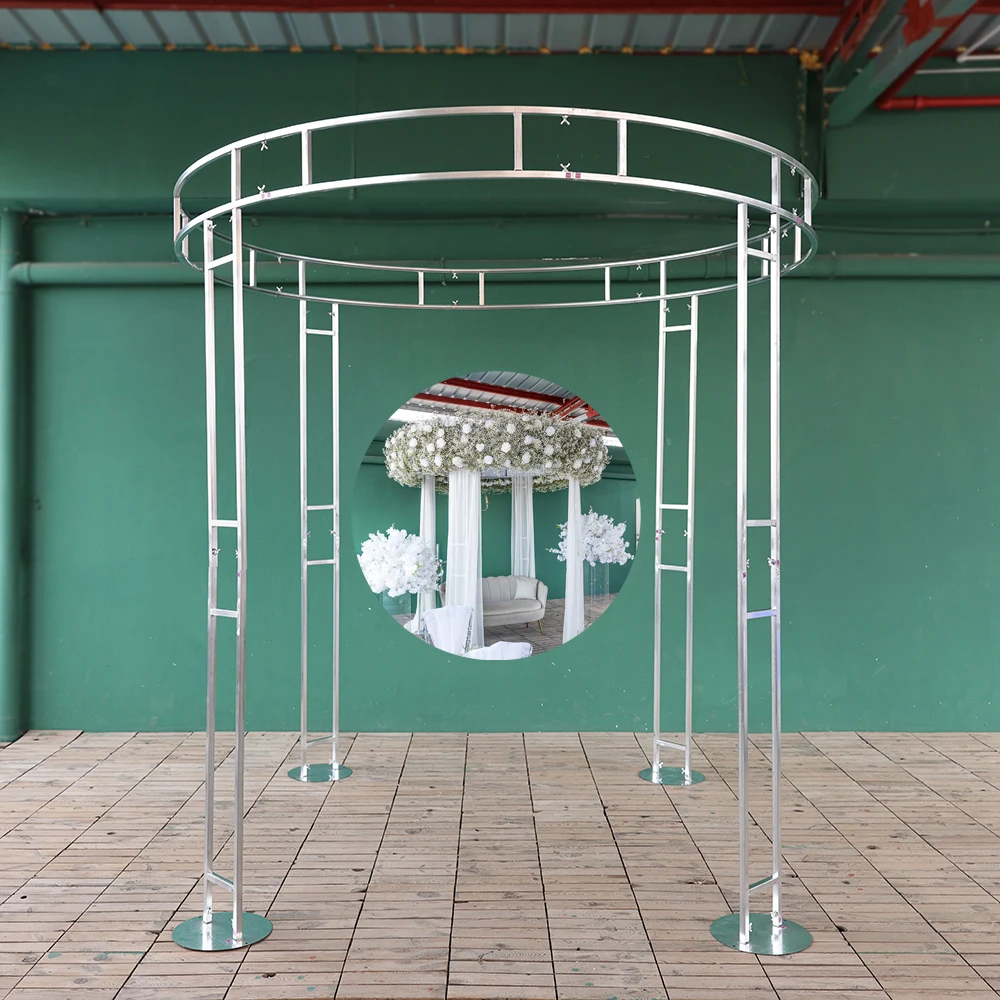 

Four Foot Circle Pavilion Telescopic Iron Frame Wedding Birthday Backdrop Decoration Flower Arrangement Decor Frame HY048