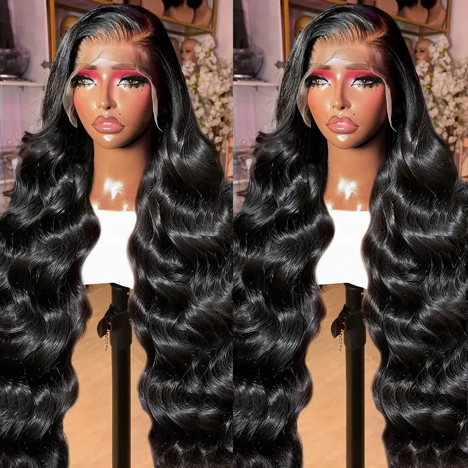 

Парик из натуральных волос Body Wave 13x4 13x6 HD с прозрачной кружевной передней частью, 30-46 дюймов, предварительно выщипанный, для женщин