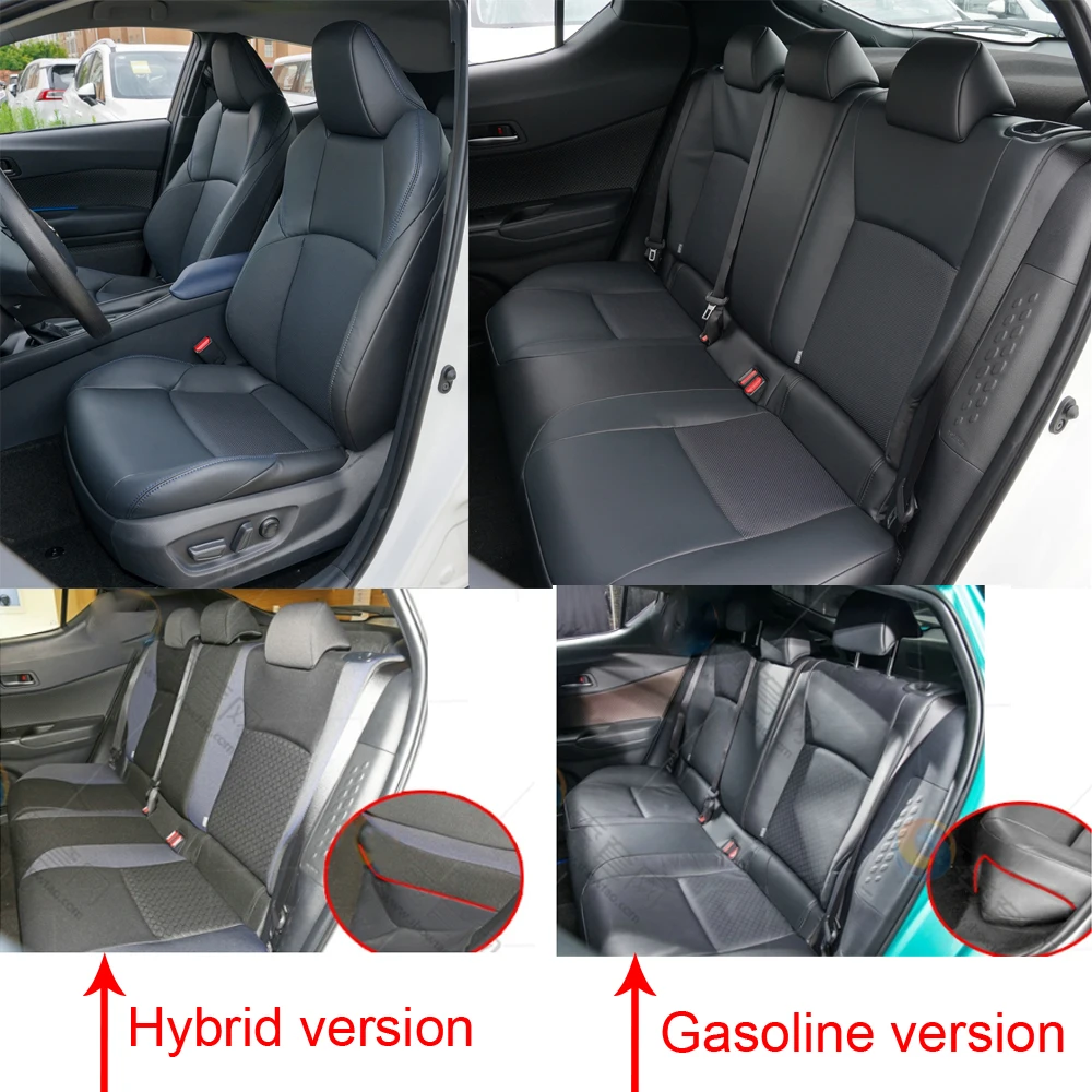 Custom Car Seat Covers For Toyota CHR 2019 2020 2021 2022 2023 2024 Waterproof Leather Seat Cushion Full Set Protective Cover