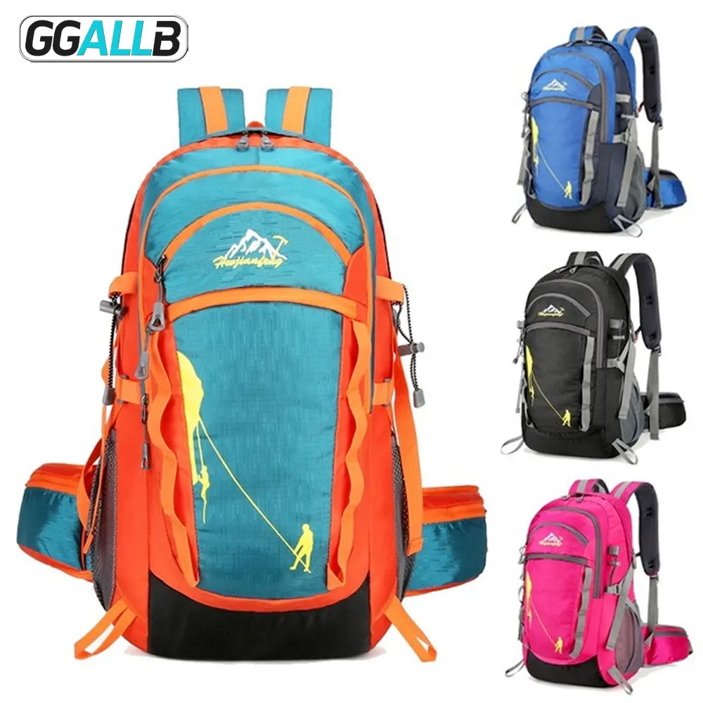 حقيبة ظهر للمشي لمسافات طويلة سعة 40 لترًا، حقيبة ظهر خفيفة الوزن للسفر، حقيبة أساسيات للتخييم، حقيبة رياضية خارجية، حقيبة نهارية للرحلات والصيد والمغامرة