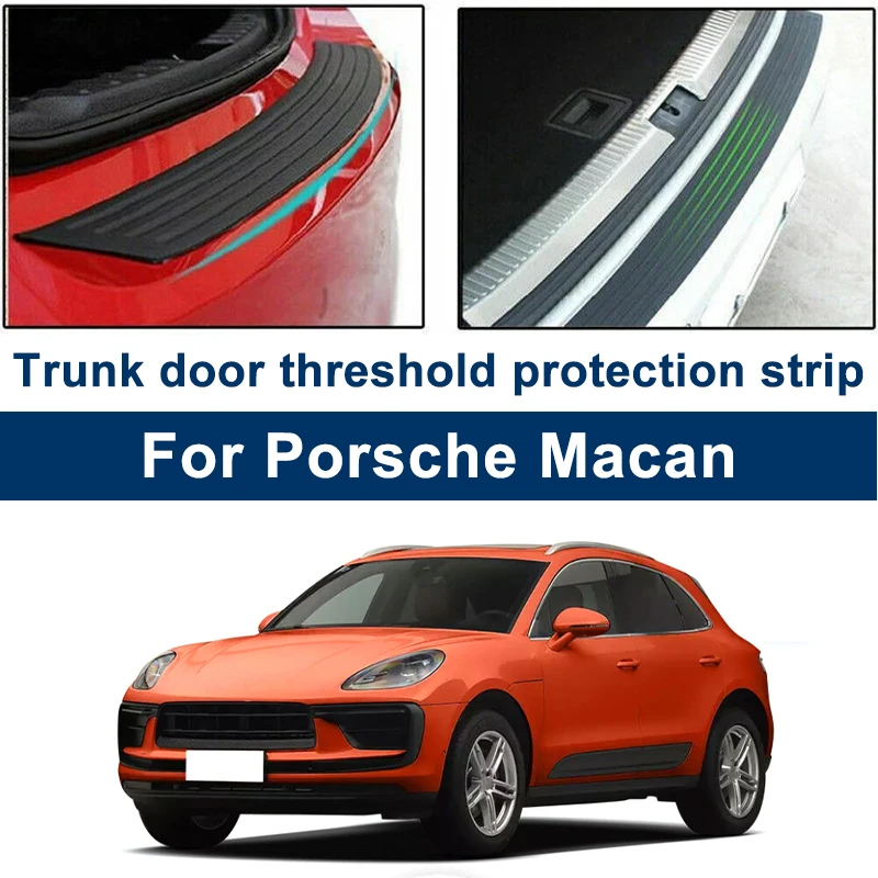 Protection de pare-chocs arrière anti-rayures pour Porsche Macan, plaque de protection de seuil de coffre, garnitures en caoutchouc, bande de protection, pièces de voiture