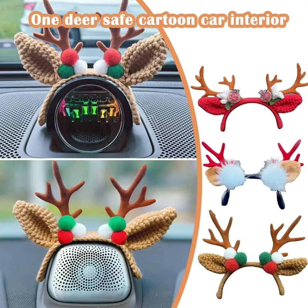 Deer Antlers Car Interior For M5/M7/M9 Audio Hat Smart World S7 Handmade Decoration Deer An Cartoon Car Interior