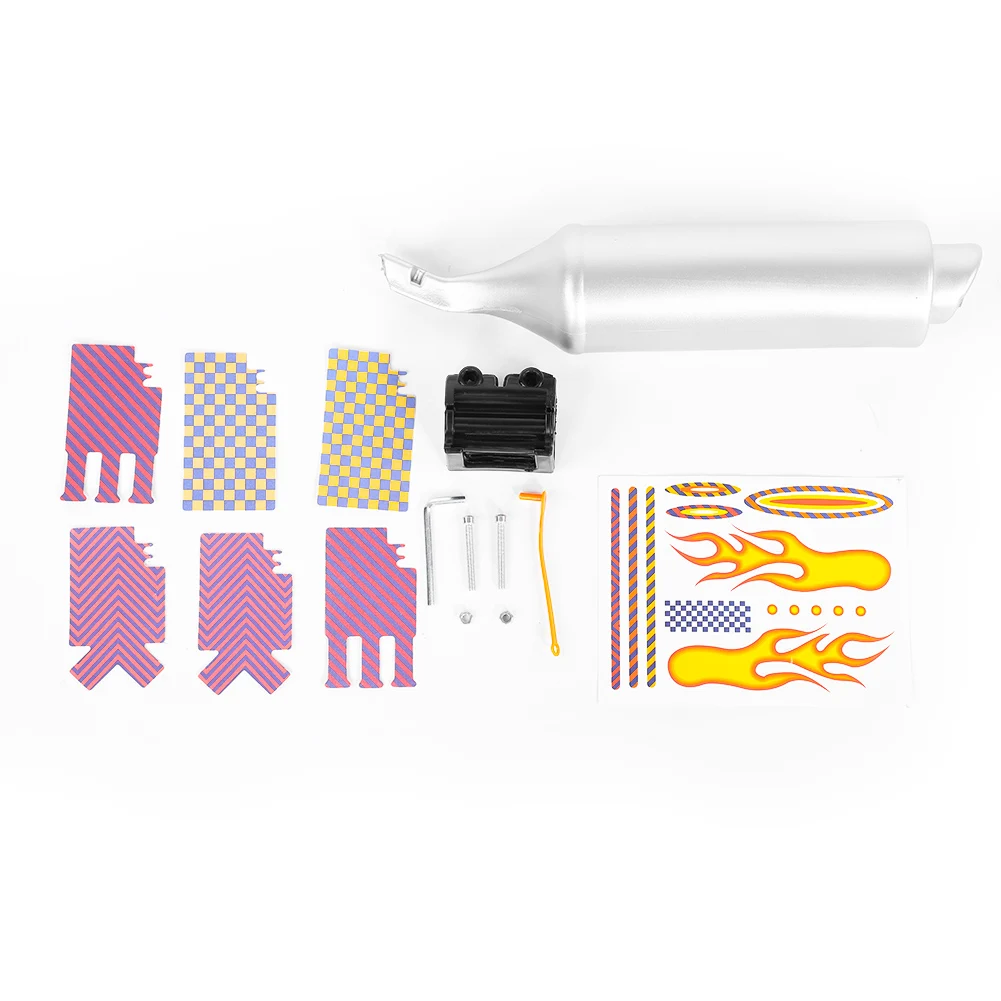 نظام عادم ماسورة توربو للدراجة مقاوم للماء وخفيف الوزن ومتين للدراجة مع 6 بطاقات لصنع الصوت #2