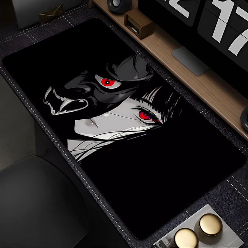 

Mousepad Laptop Mouse Pad Office PC Accessories Keyboard Pad Rubber Cup Mat Soft Mouse Mat Large Ghost Mask Anime Girl Desk Mat